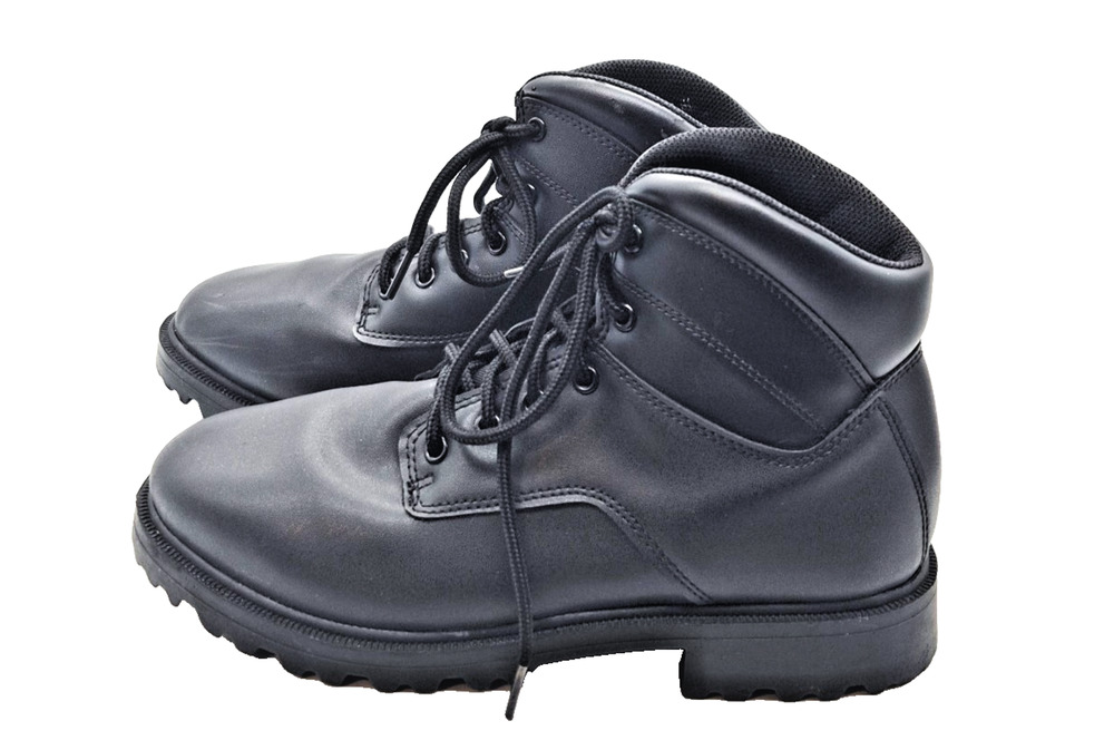 Brahma Mens 8.5W Work Boots Black Slip Oil Resistant Wide Lace Up Utility